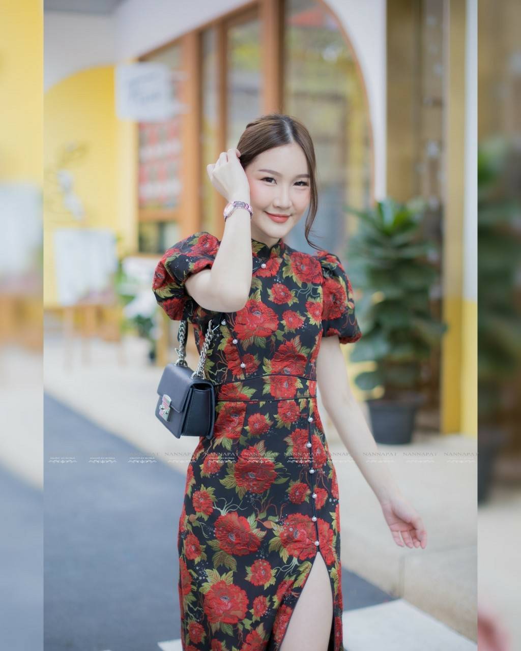 เดรสกีเพ้าแขนตุ๊กตาพองๆ