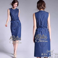 ST04310716 🍀สินค้าพร้อมส่ง🍀 한국에 의해 설계된 2sister made, Blue Jeans Korea Modern Dress