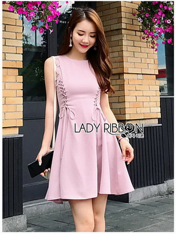 Lady Ribbon Pink Crepe Dress
