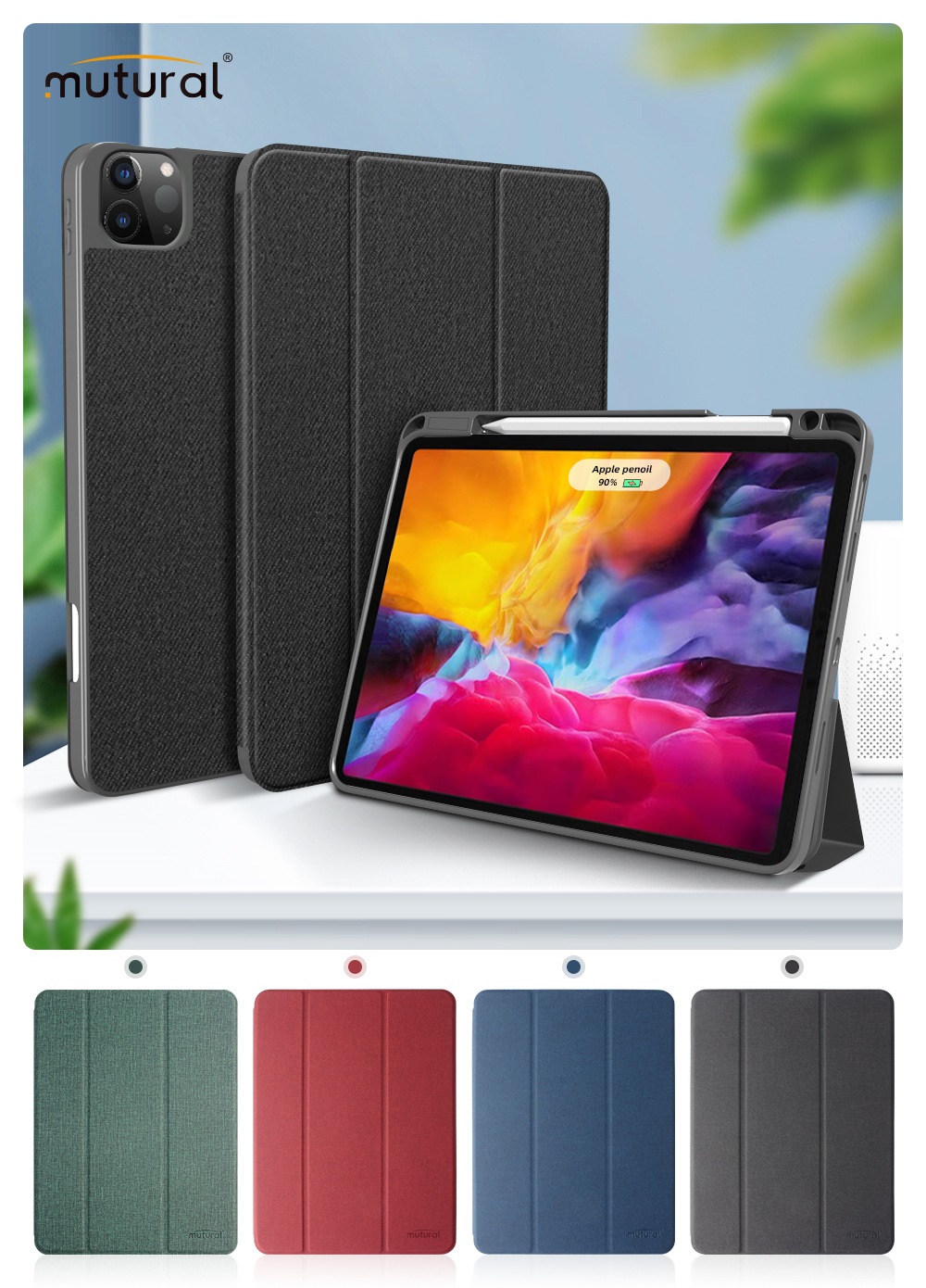 Mutural (มีที่เก็บปากกา Apple Pencil) - เคส iPad Pro 11" Gen 3/4 (2021/2022)