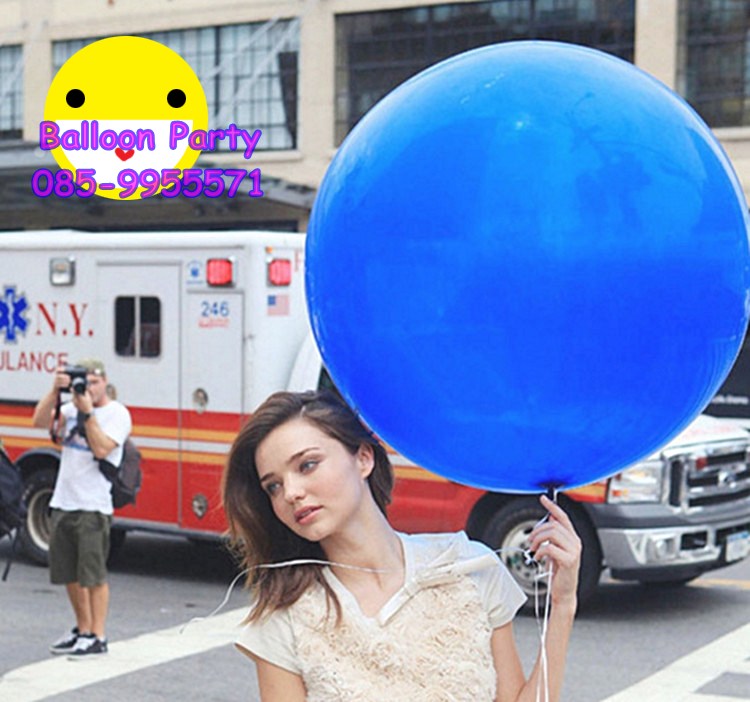 ลูกโป่งไซต์ใหญ่จัมโบ้ทรงกลม สีน้ำเงิน Jumbo Latex Balloon ขนาด 16 นิ้ว