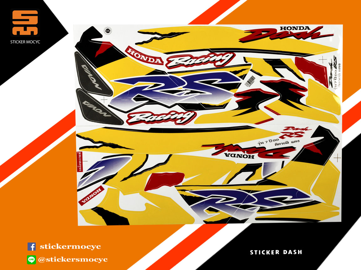 สติ๊กเกอร์ แดช Sticker Dash แดชแต่ง ปี 1999 รุ่น 7 ติดรถ สีแดง (เคลือบเงา)