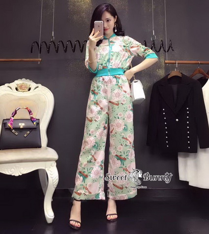 ชุดเซ็ทวอล์เนื้อผ้าลายดอก