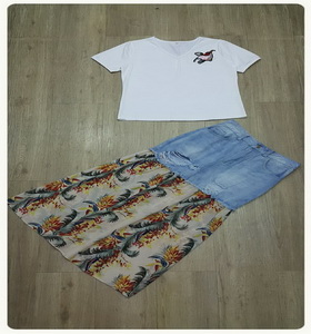เสื้อยืดกระโปงยีนส์ต่อชาย