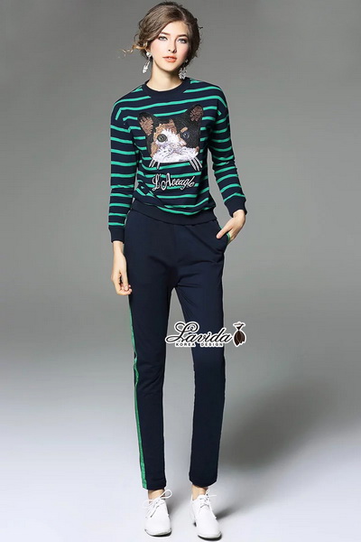 (เสื้อ+กางเกง) ปักลายน้องแมว
