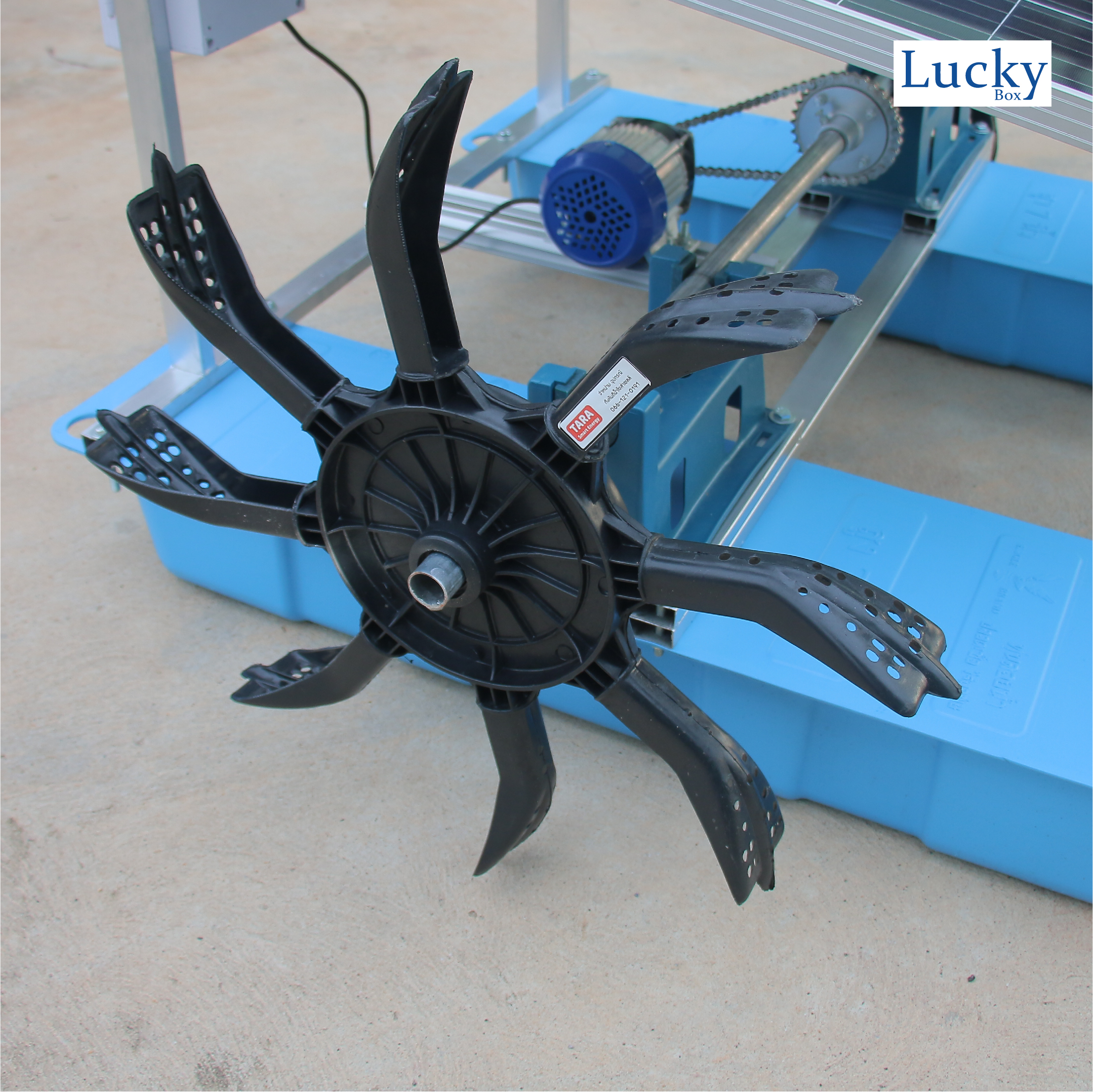 Mini กังหันตีน้ำโซล่าเซลล์ [ รุ่น 12V 350W 2 ใบพัด ] กังหันตีน้ำเพิ่มออกซิเจน บำบัดน้ำเสีย โซล่าเซลล์ พลังงานแสงอาทิตย์