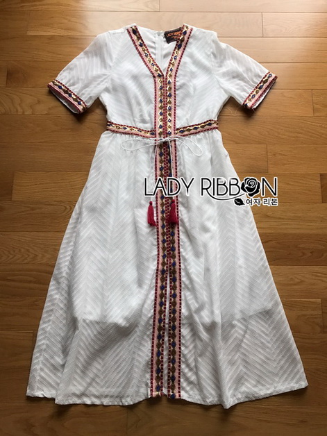 White Dress Lady Ribbon เดรสสีขาวสไตล์อินเดีย