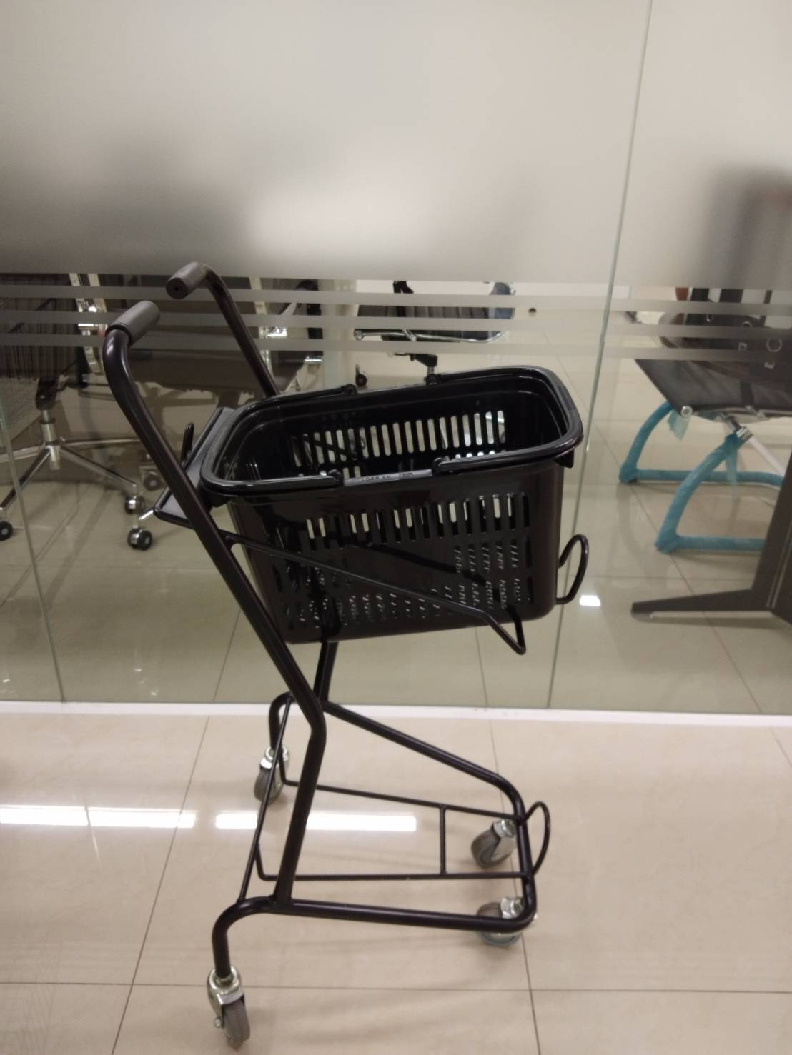 รถเข็นตะกร้า 2 ชั้น สีดำ