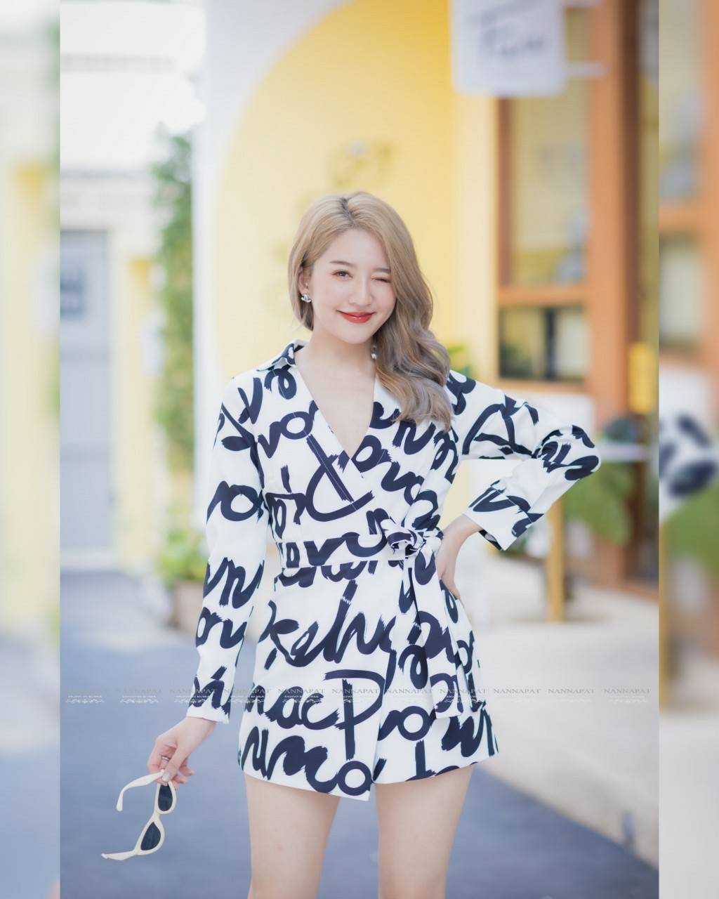 เพลสูทกระโปงลายผ้าหนานุ่มใส่สบาย