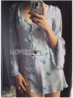 LR10220816 🎀 Lady Ribbon's Made 🎀 Lady Linzi Sexy Playful Floral Printed Polyester Playsuit เพลย์สูทขาสั้นผ้
