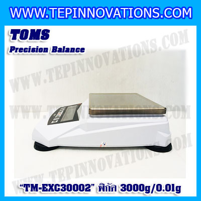 เครื่องชั่งดิจิตอล ทศนิยม 2 ตำแหน่ง รุ่น TM-EXC30002 พิกัด 3000g x 0.01g เครื่องชั่งละเอียดสูง3000g เครื่องชั่งน้ำหนัก3000g ตาชั่งดิจิตอล3000กรัม พิกัดน้ำหนัก 3000g ความละเอียด 0.01g เครื่องชั่งละเอียดสูง Precision Balance ยี่ห้อ TOMS รุ่น TM-EXC30002