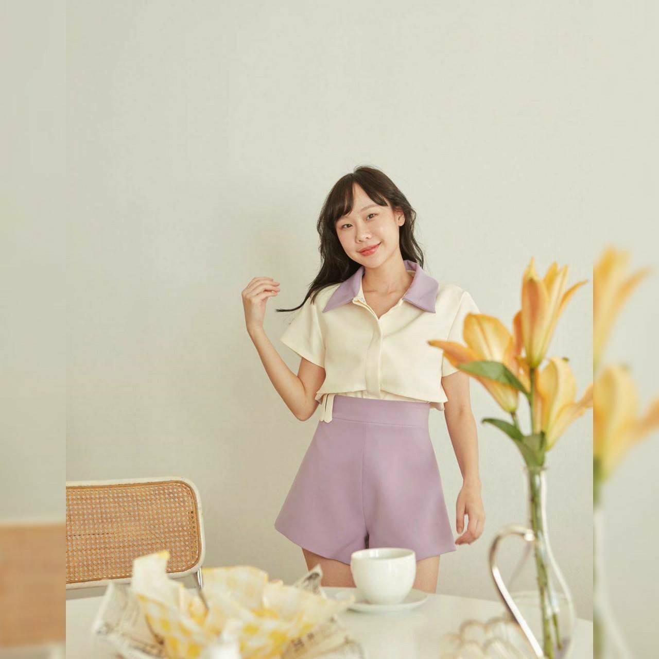 เสื้อคอปก กระดุมหน้า