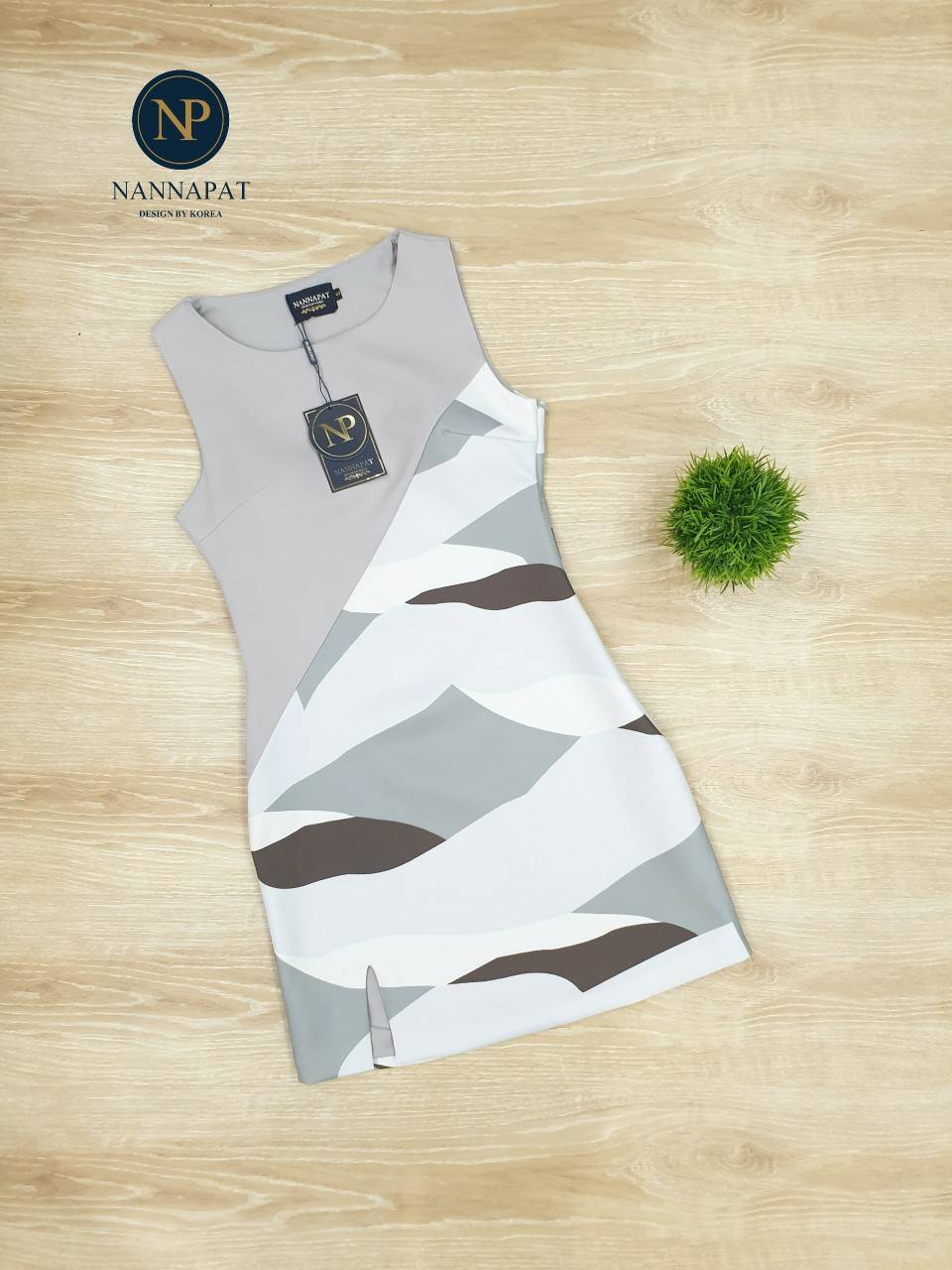 Dress แขนกุด ลายทหาร