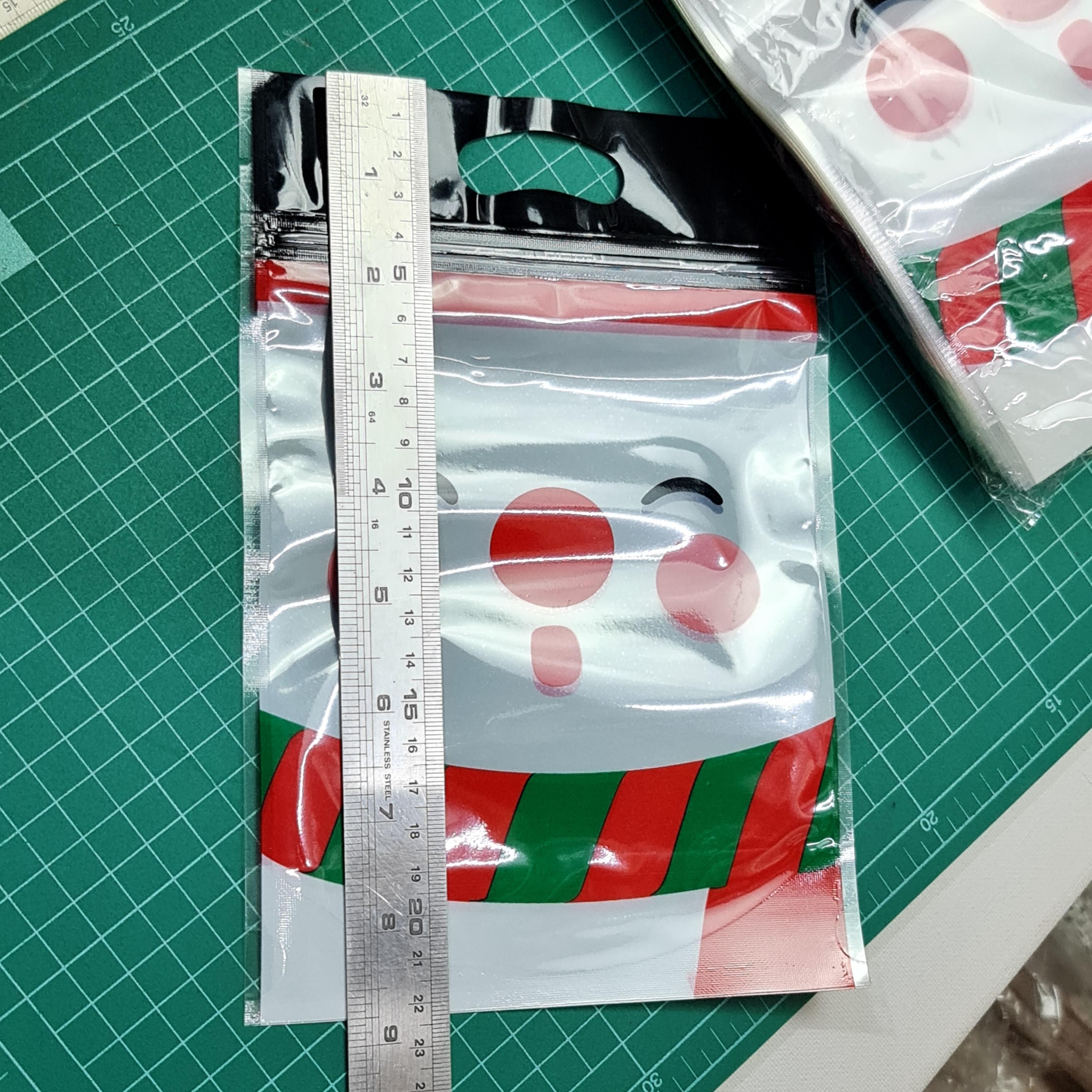 ถุงซิปตั้งได้ มีหูหิ้ว ตุ๊กตาหิมะ สโนว์แมน คริสมาส ~50ใบ/แพ๊ค ซิปล็อค พลาสติก แพ็คเกจ เบเกอรี่ j12