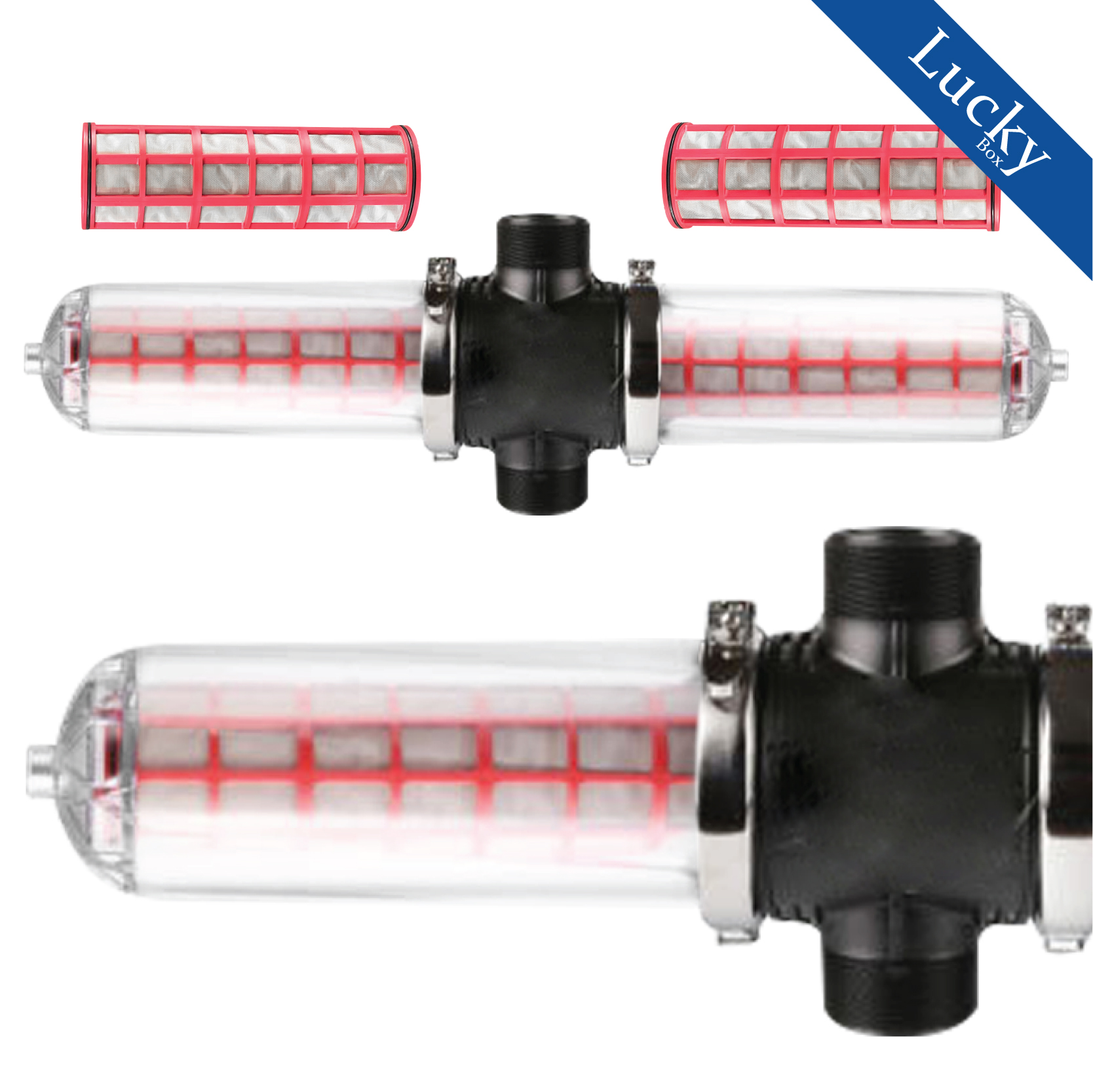 กรองน้ำเกษตรชนิดตะแกรง ขนาด 4 นิ้ว กระบอกใส แรงดันสูงสุด 10 บาร์ แบบยาว GREENSAVE-3