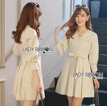 Bianca Sweet Feminine Pastel Lace and Cotton Mini Dress