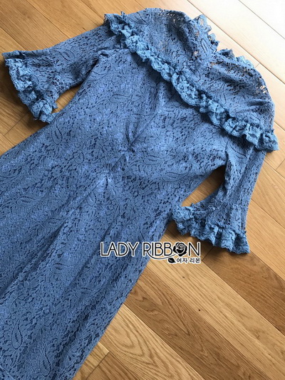 🎀 Lady Ribbon's Made 🎀 Lady Sarah Street Chic Denim Shirt Dress with Ribbon-Belt