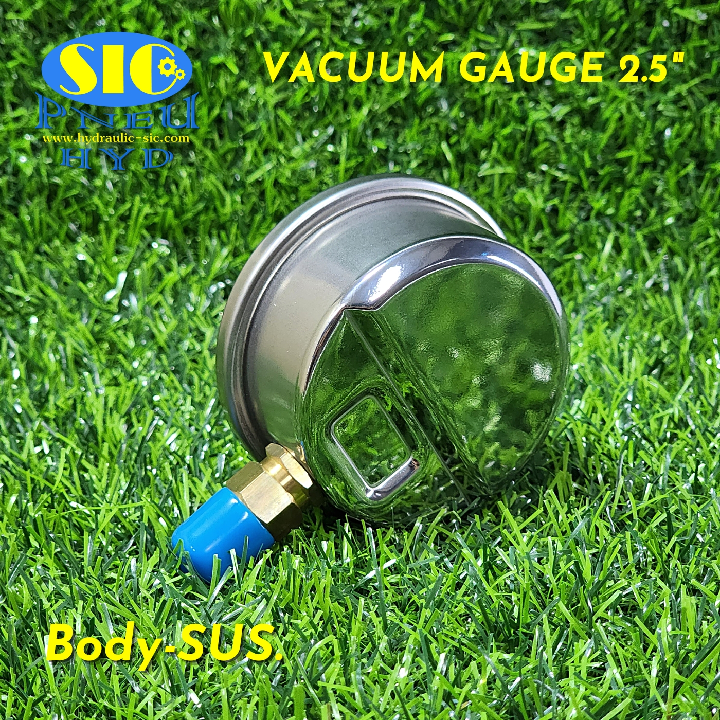 Vacuum Gauge 2.5" (-76)-0 cmHg เกจวัดสูญญากาศ วัดความดันลบ (321-22-*** : หน้าปัด 2-1/2" เกลียวออกข้าง) (SKON)