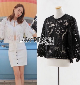 Lady Ribbon Gabby Basic Lace Cropped Top with Back