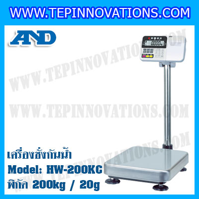 เครื่องชั่งกันน้ำ 200kg ยี่ห้อ AND รุ่น HW-200KC เครื่องชั่งดิจิตอลกันน้ำ200kg ตาชั่งดิจิตอลกันน้ำ200kg ตาชั่งกันน้ำ200กิโล Waterproof Digital Scale