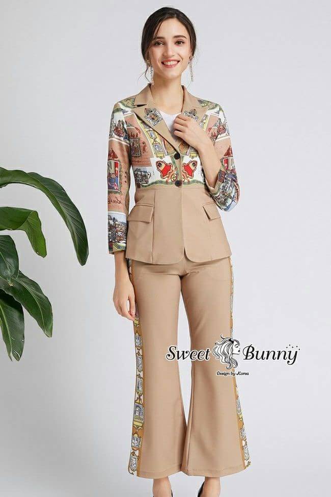 เสื้อสูททรงสวยมีซับในเย็บติดกับชุด