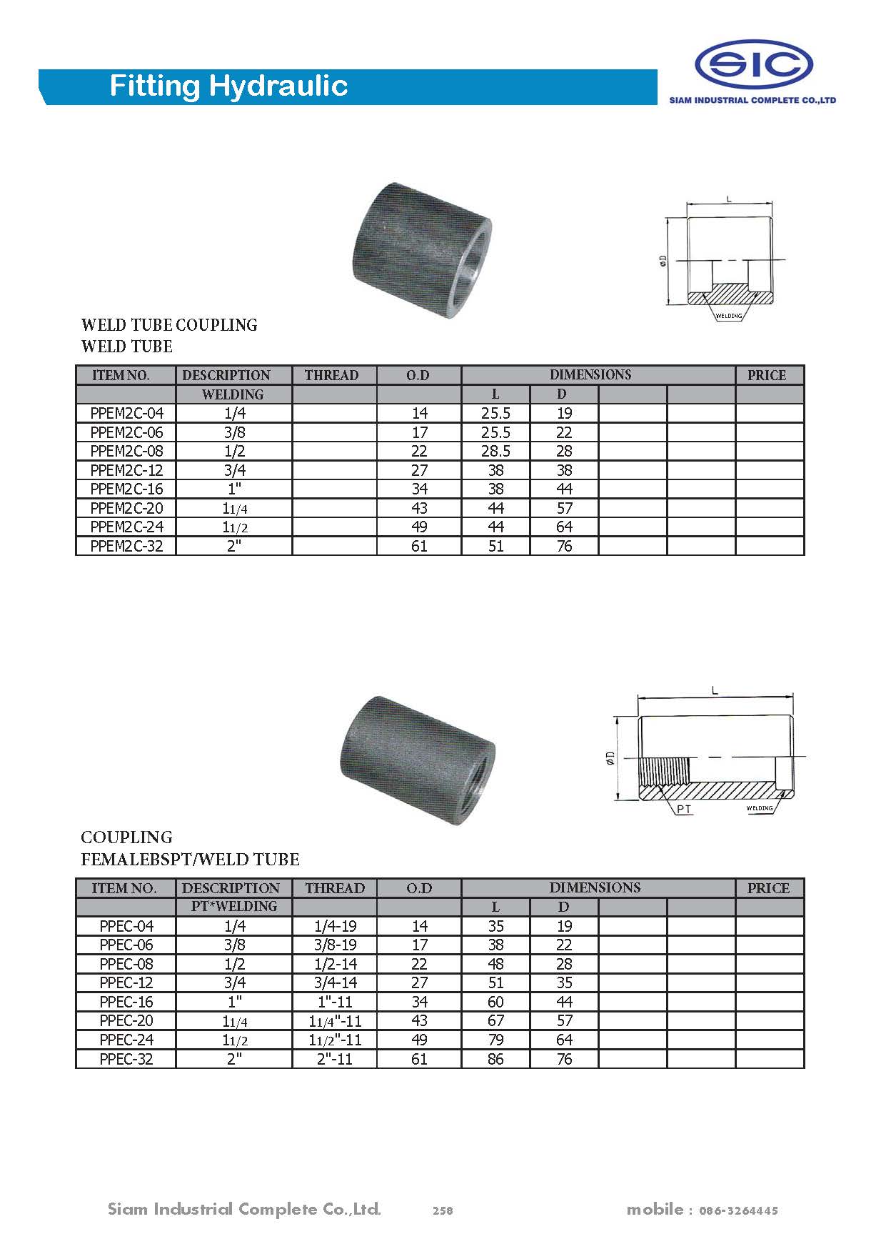 ข้อต่อไฮดรอลิค Fitting Hydraulic 3000 PSI