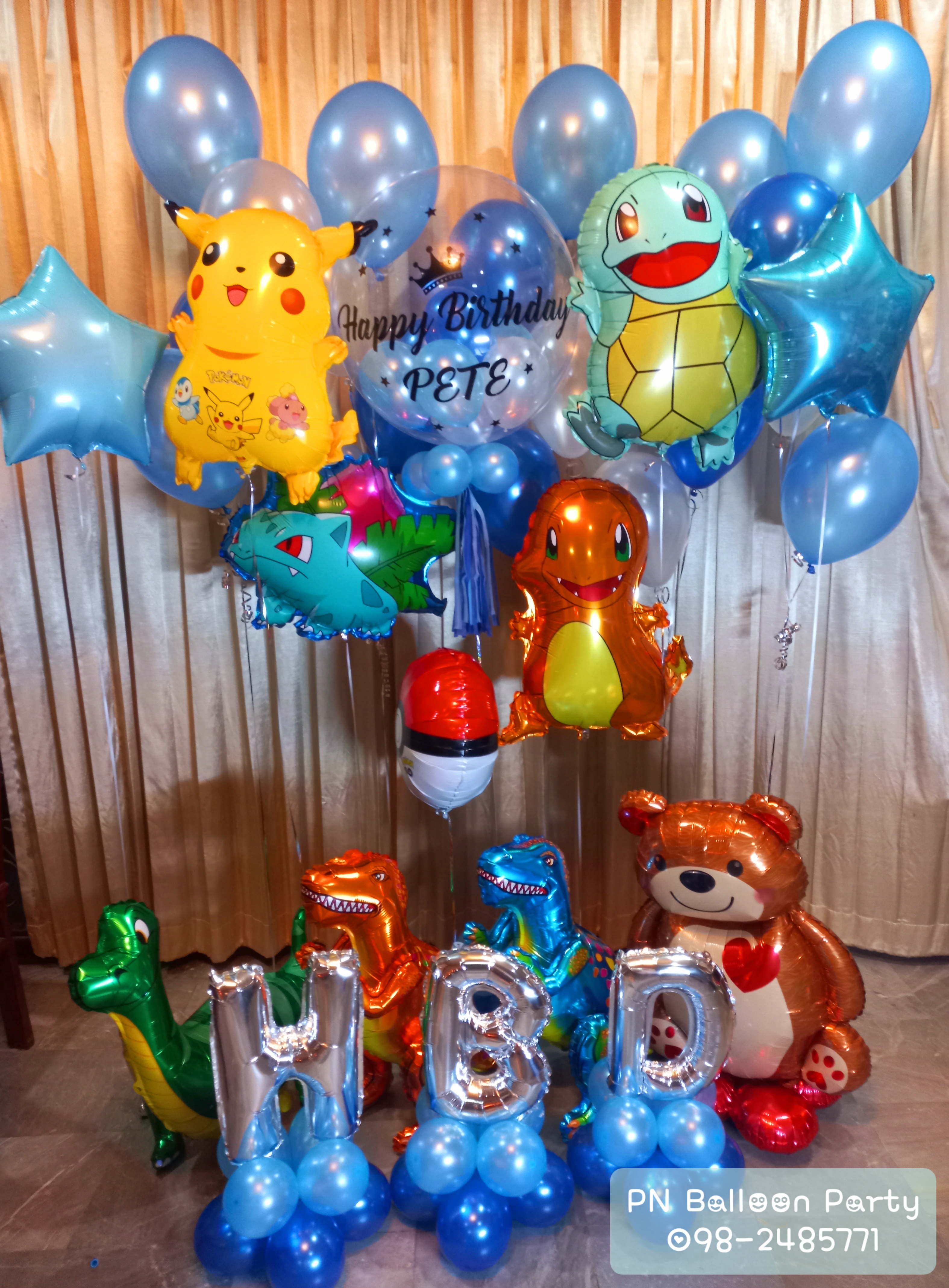รีวิวลูกโป่งโปเกมอน โดโนเสาร์ Pokemon Pikachu dinosaur Balloon