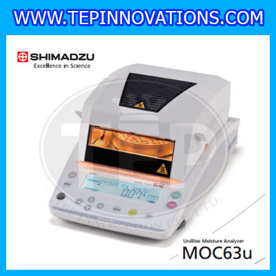 เครื่องชั่งน้ำหนักดิจิตอลตั้งโต๊ะ ยี่ห้อ SHIMADZU รุ่น MOC63u เครื่องชั่งความละเอียดสูง เครื่องชั่งทศนิยม 3 ตำแหน่ง พิกัดน้ำหนัก 60 กรัม ความละเอียด 0.001g