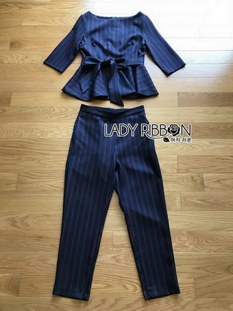 Lady Anne Smart Casual Striped Crepe