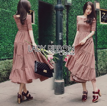 Cotton Smock Lady Ribbon Dress