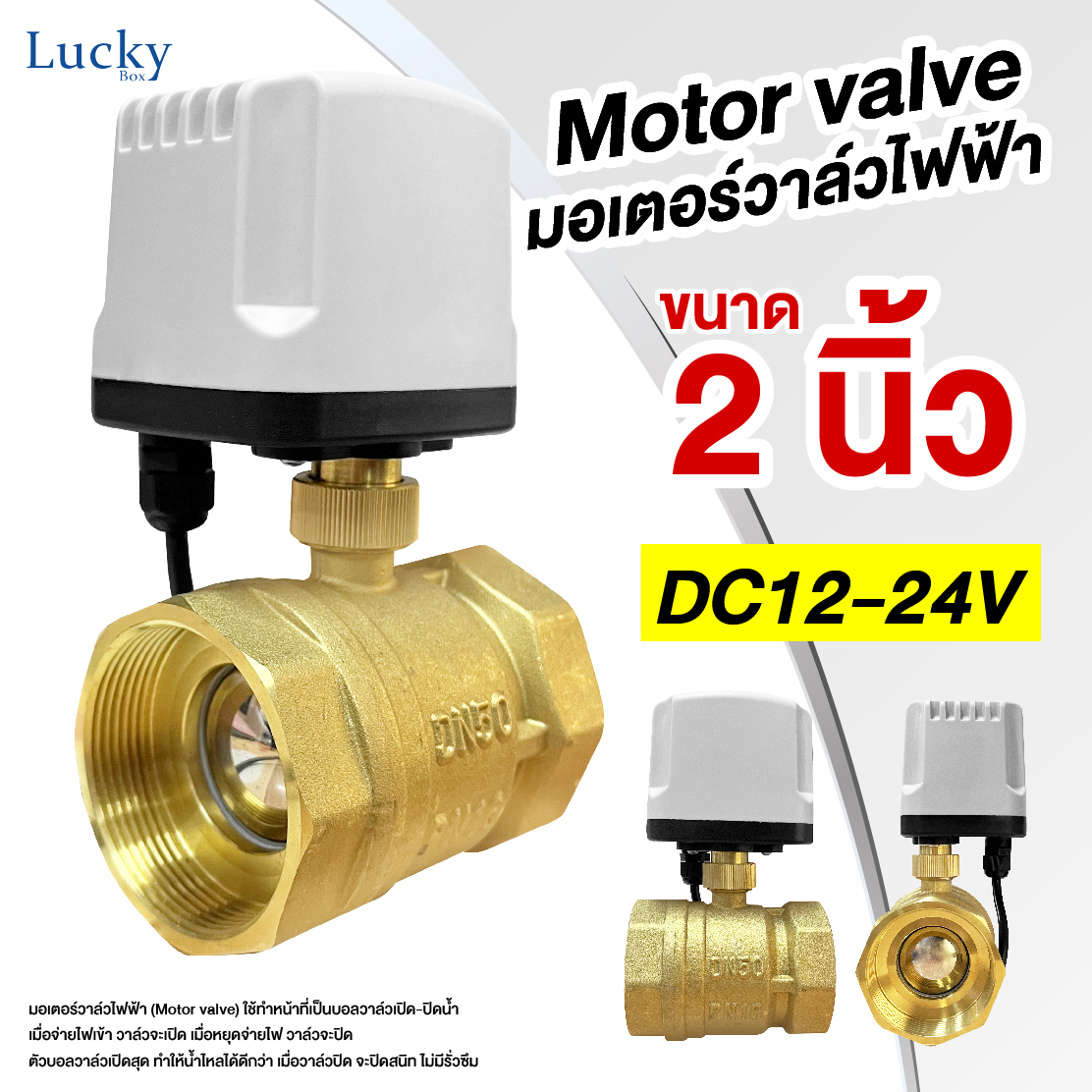 Motor Valve มอเตอร์วาล์วไฟฟ้า DC12-24V ขนาด 2 นิ้ว