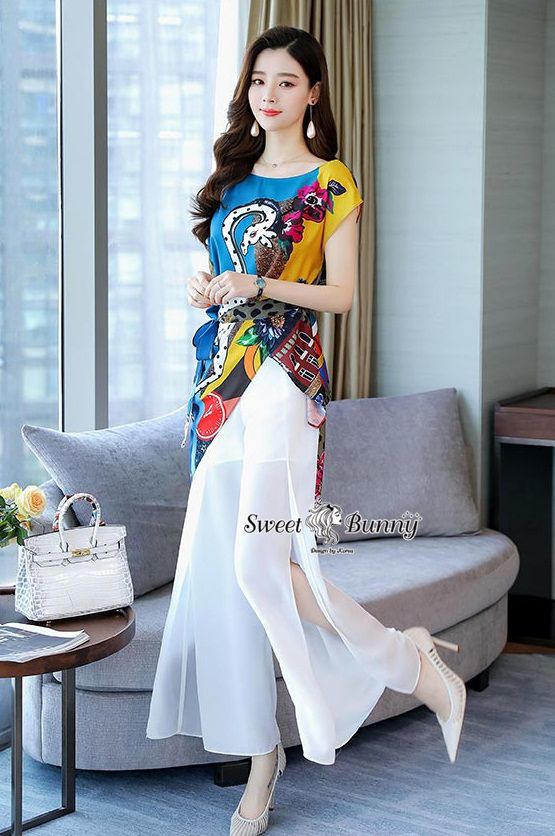 เสื้อคอปาดเล็กน้อย แขนออกแบบสวยเก๋