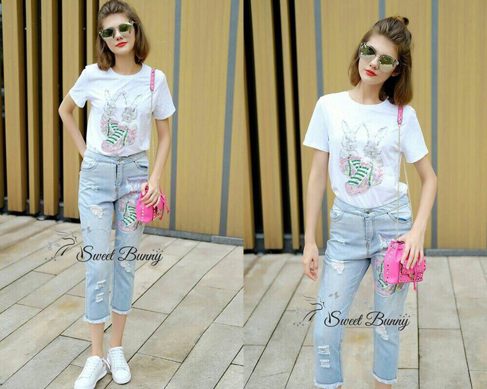 : Lady Ribbon Online Sweet Bunny SB 07300516 Sweet Bunny Present... Rabbit Jeans Set