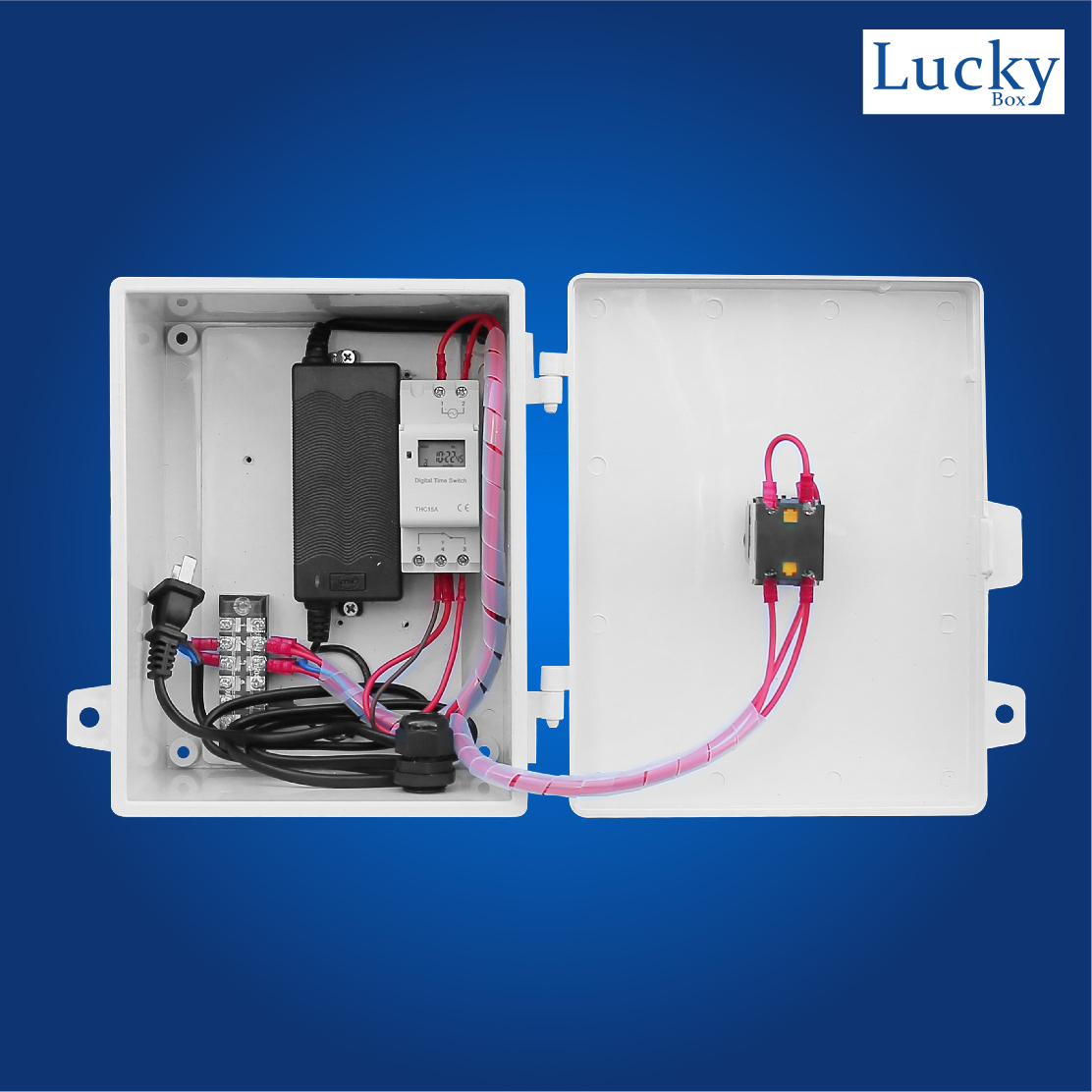 ตู้ควบคุมปั้มอัด 24V ตั้งเวลาหัวพ่นหมอกอัตโนมัติ รุ่น : 1CH-AC-012