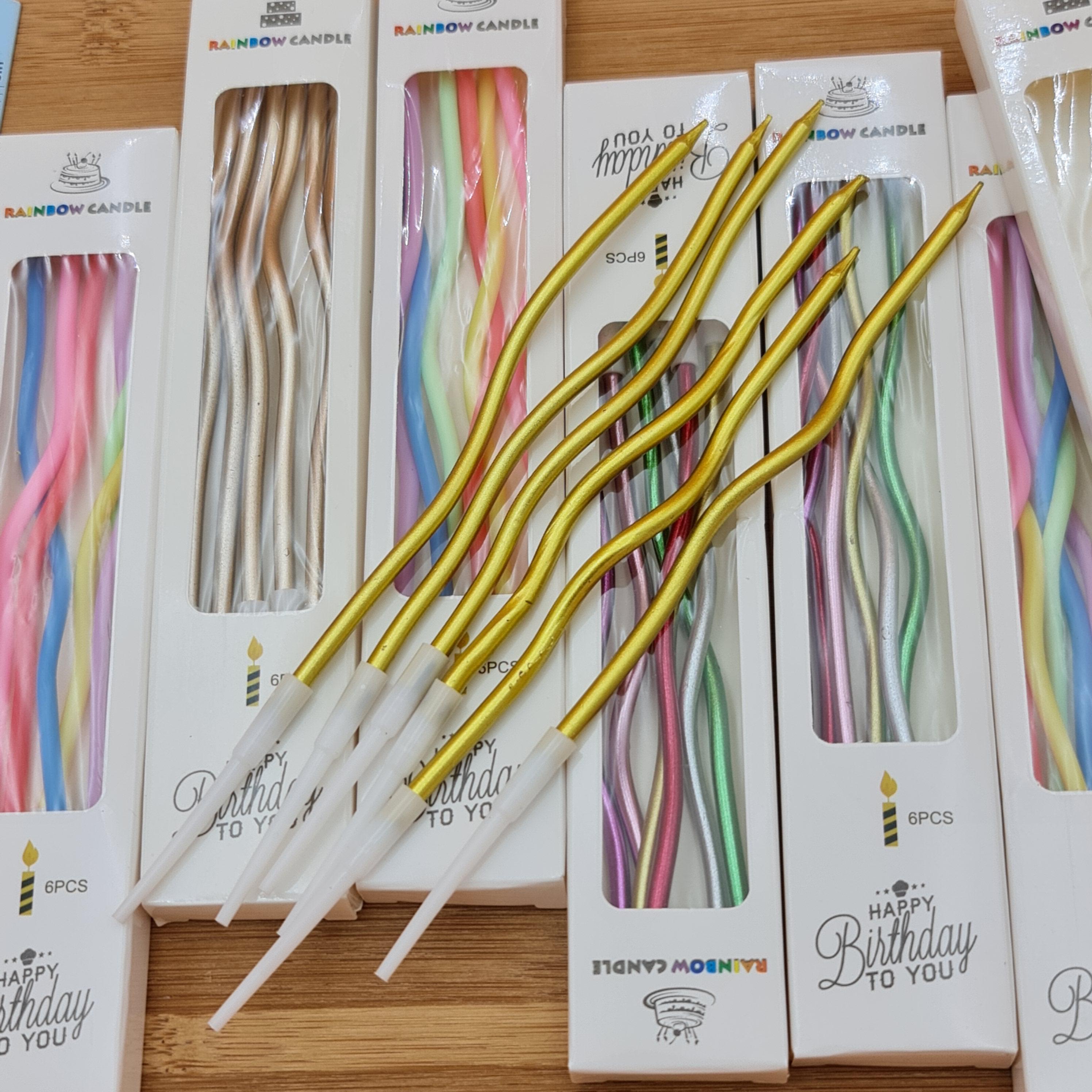 เทียนเกลียวโค้ง16.5cm. 20กล่อง(6แท่ง/กล่อง) ประดับเค้ก เค้กวันเกิด ปาร์ตี้ เจริญ12 j12