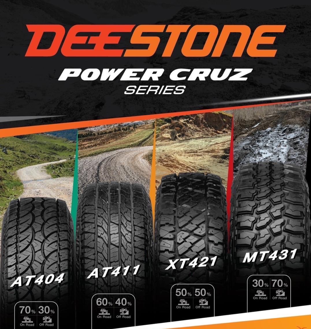 ยางรถยนต์ ขนาด 265/70R16 ,31x10.50R15 ,265/65R17 ,245/70R16 ,30X9.50R15 ,235/75R15 รุ่น AT404 ยี่ห้อ Deestone (แถมจุ๊บลม) ยางปีใหม่ 2024
