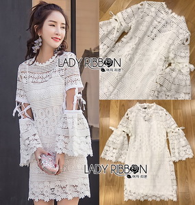 Lady Ribbon ขายส่ง White Lace Dress