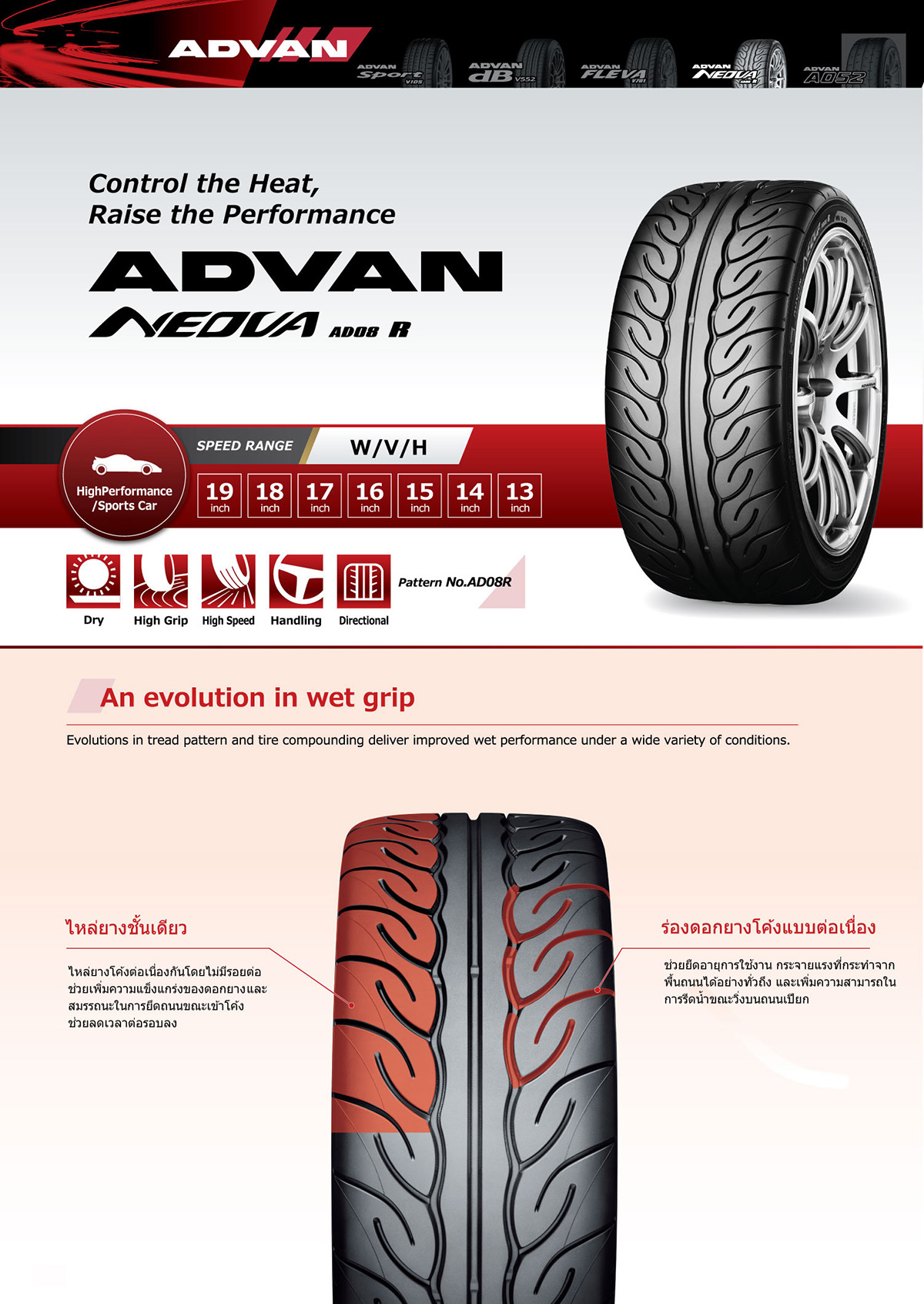ยางรถยนต์ ขนาด 265/60R18 รุ่น AD08RS ยี่ห้อ YOKOHAMA (แถมจุ๊บลม)