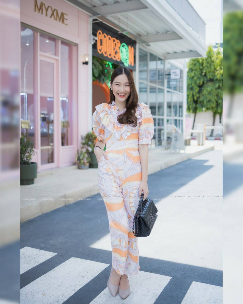 จั้มสูทกางเกงมีกระเป๋าข้าง