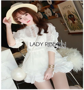 Lady Ribbon Lace LANDMEE Playsuit เพลย์สูท