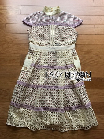 Lady Linda Elegant Sweet Pastel Lace Dress