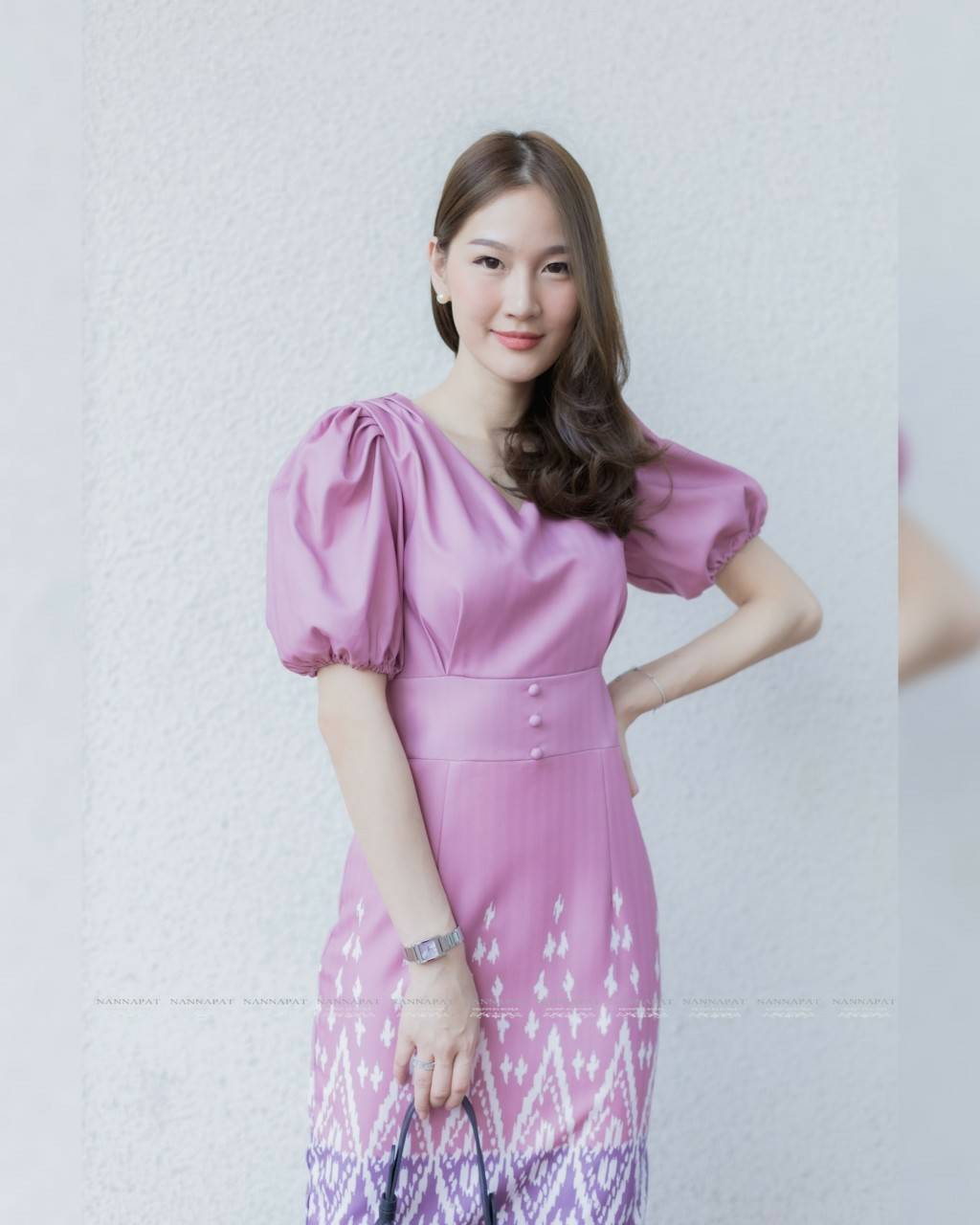Dress ผ้าพิมพ์ลายไทย