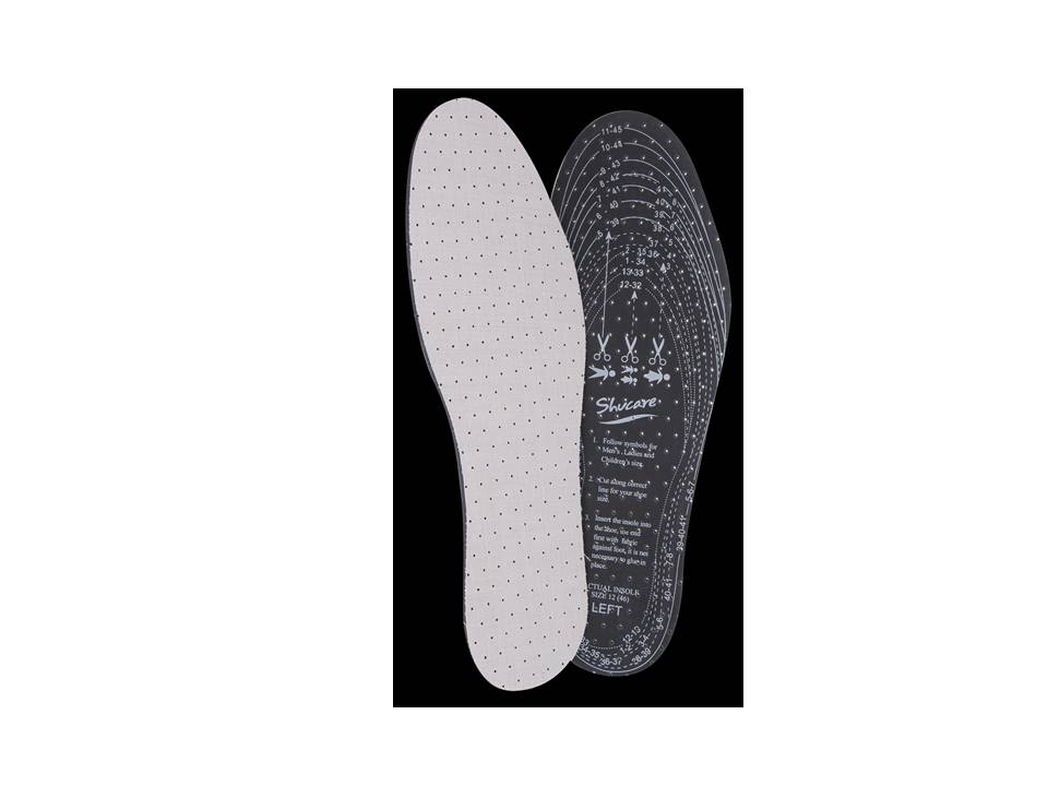 แผ่นรองพื้นรองเท้า (ลดกลิ่นอับ) ชูส์แคร์ Insoles Fresh Feet Universal ( Free Size ) Shoucare