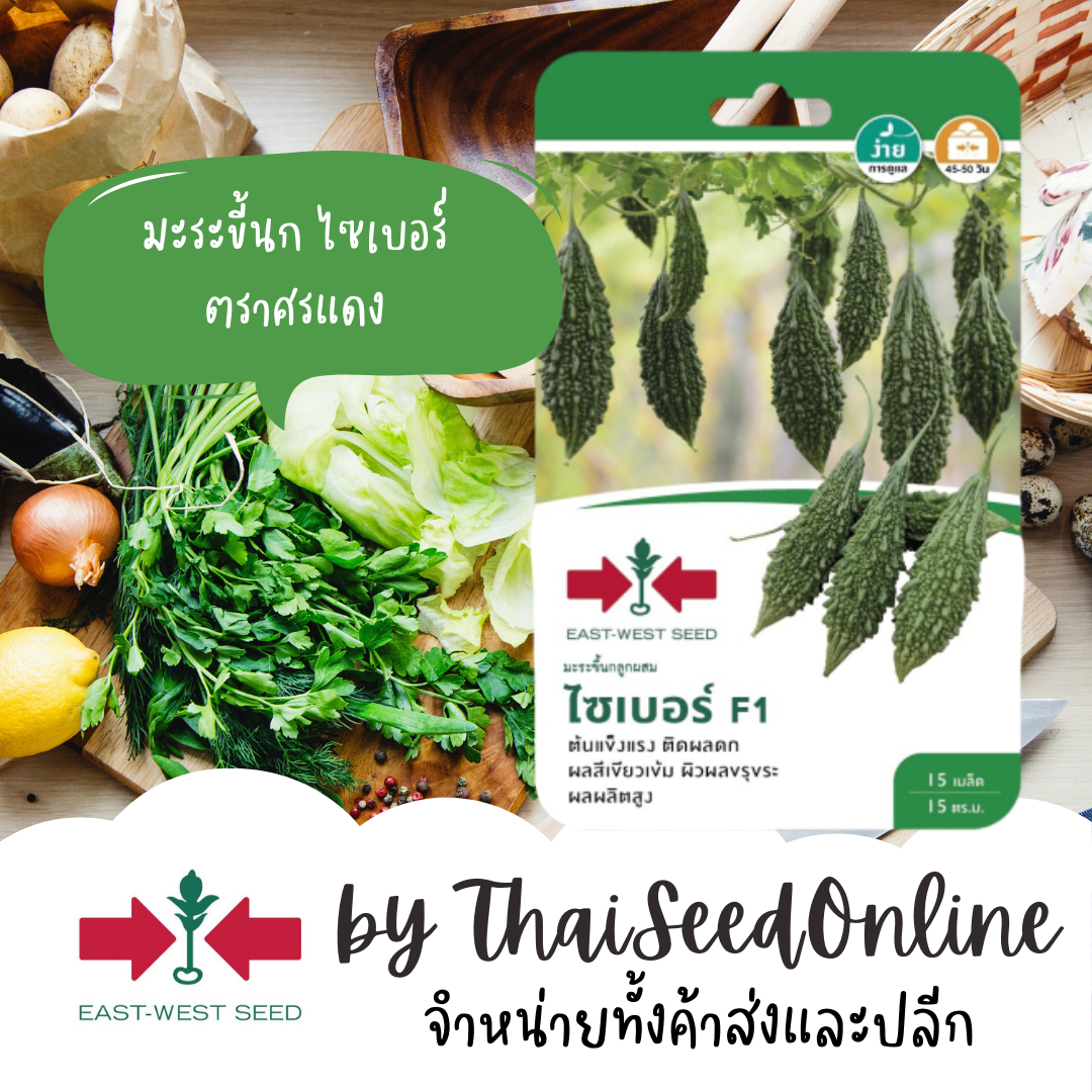 GGEW เมล็ดพันธุ์ มะระขี้นกไซเบอร์ 10 เมล็ด ตราศรแดง มะระขี้นก Bitter Gourd