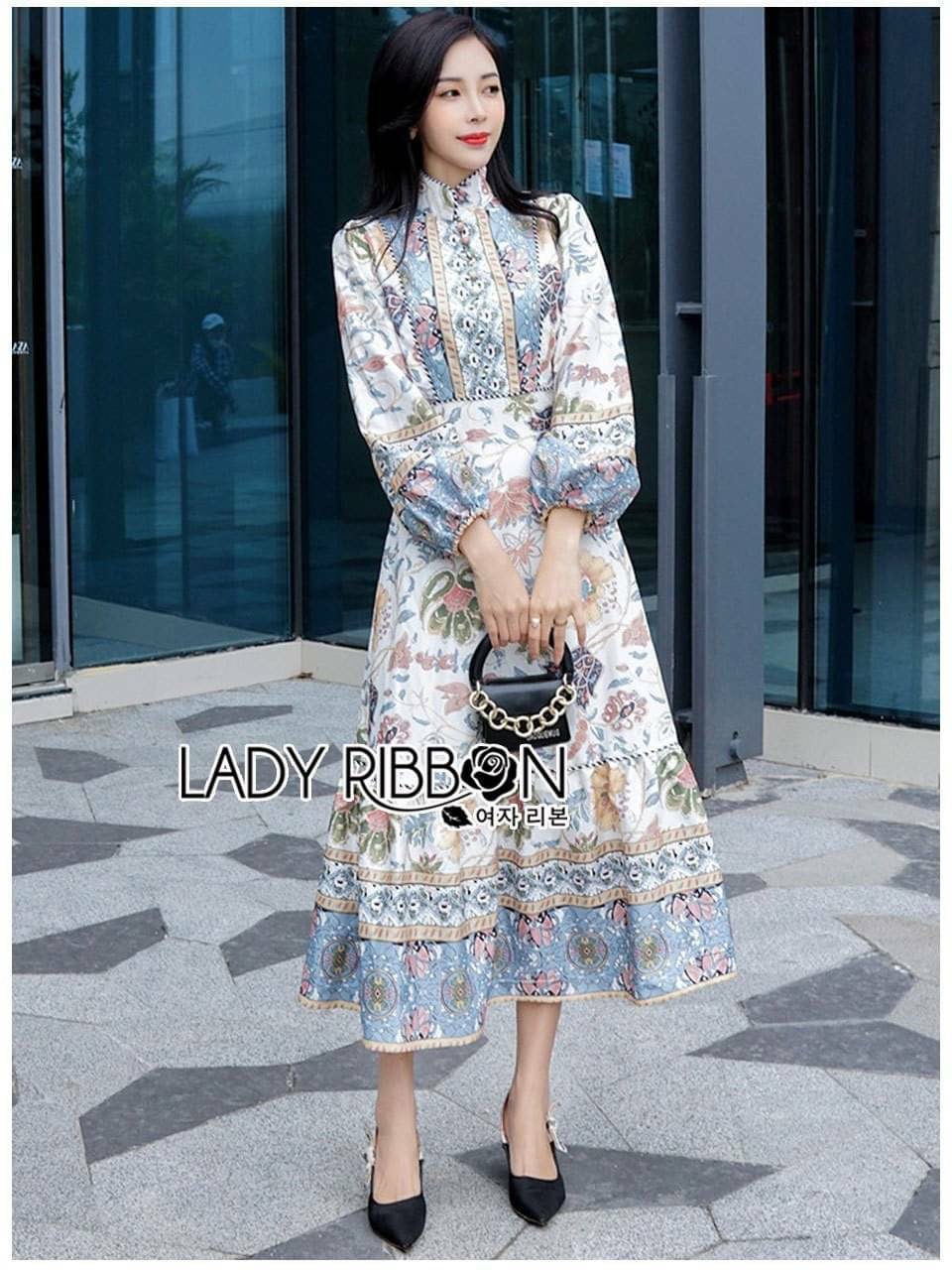 Dress เดรสตัวยาวพิมพ์ลายดอกไม้