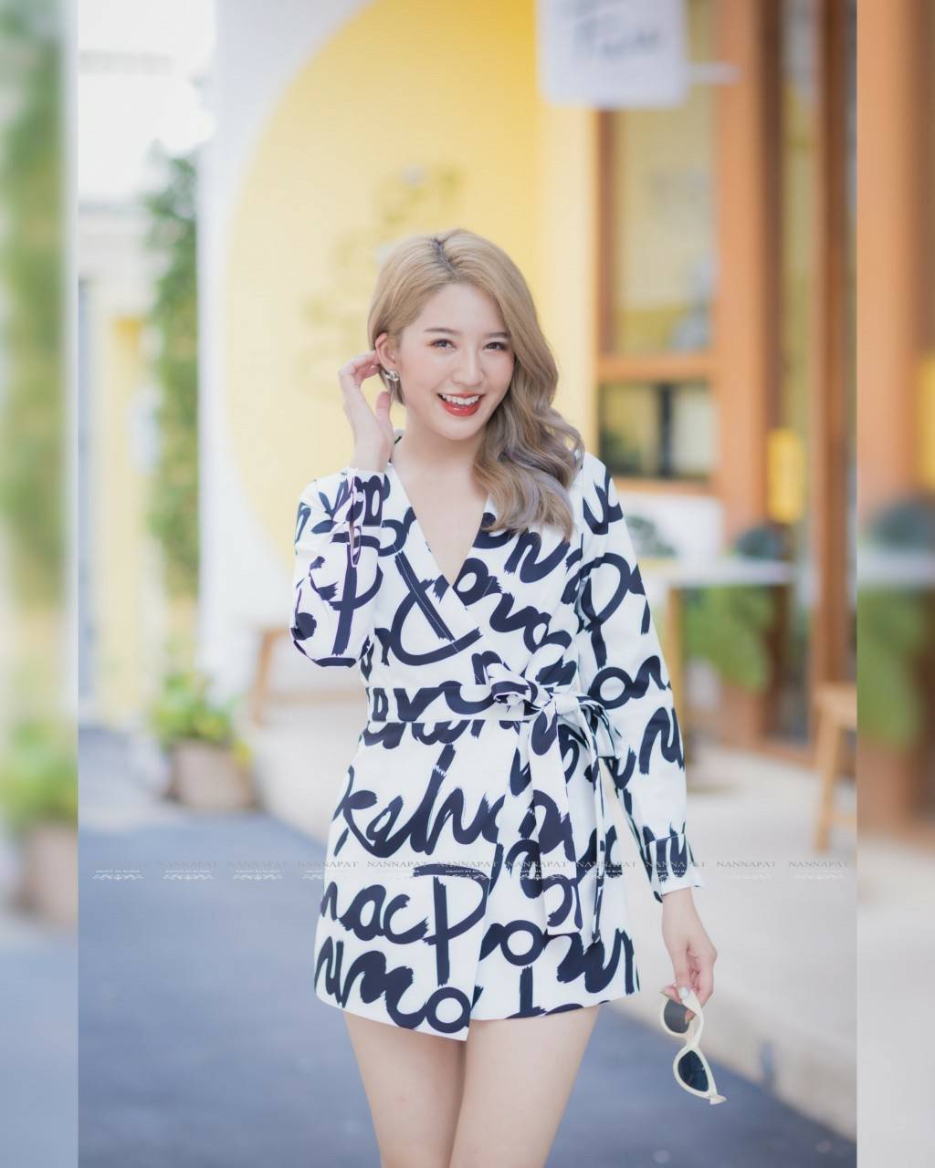 เพลสูทกระโปงลายผ้าหนานุ่มใส่สบาย