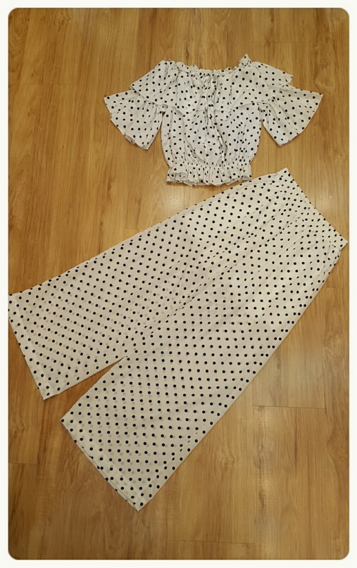 เซ็ทเสื้อกางเกงงานเกาหลีผ้าชีฟองเนื้อดี