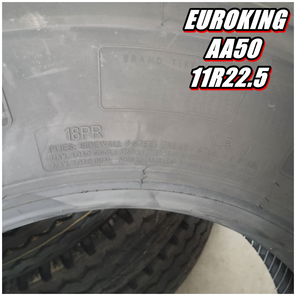 ยางรถบรรทุก เรเดียล ขนาด 11R22.5 รุ่น AA50 18PR ยี่ห้อ EUROKING