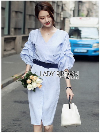 Cotton Dress Lady Ribbon เดรสผ้าคอตตอน