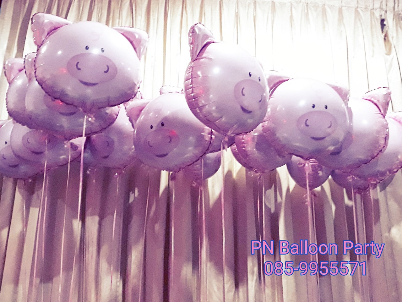 สวัสดีปีหมู อู๊ดๆๆๆๆ ลูกโป่งหัวหมู สีชมพู มีพร้อมส่งค่ะ